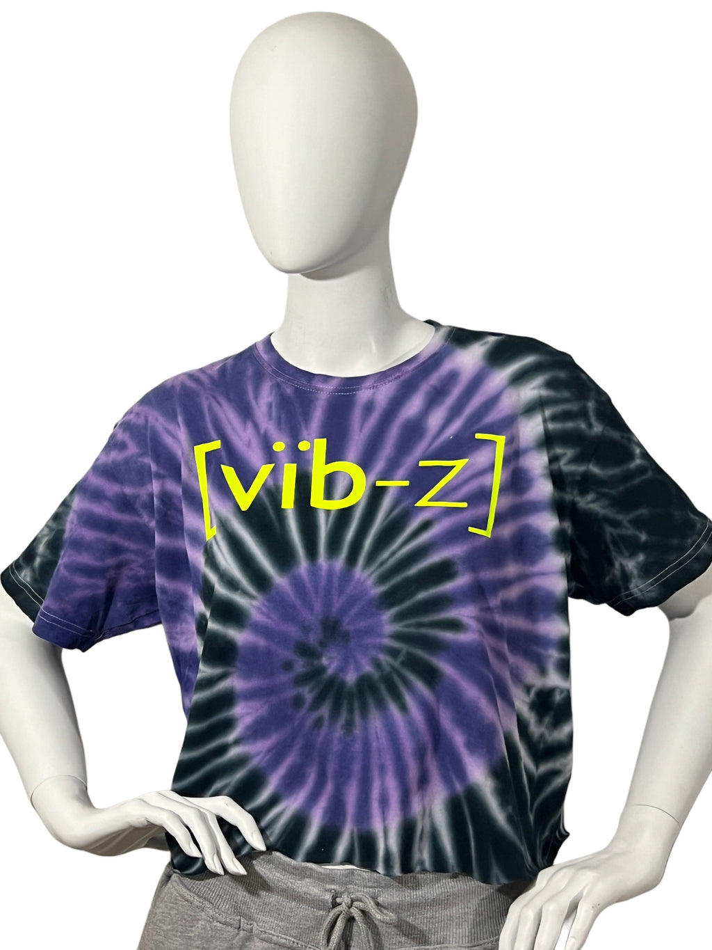 200-BY ARZO TIE DYE CREW NECK TEE-AMETHYST NEON VIBES-FULL LENGTH OR CROPPED