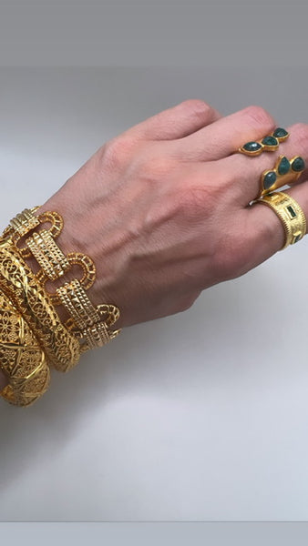 400-THE 24K GOLD FILLED MICRO STUD LINK BRACELET