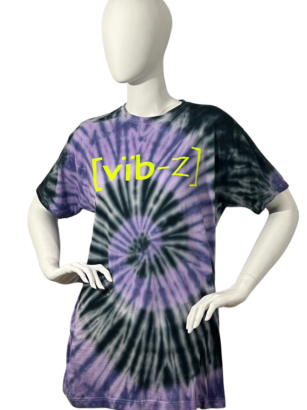 200-BY ARZO TIE DYE CREW NECK TEE-AMETHYST NEON VIBES-FULL LENGTH OR CROPPED