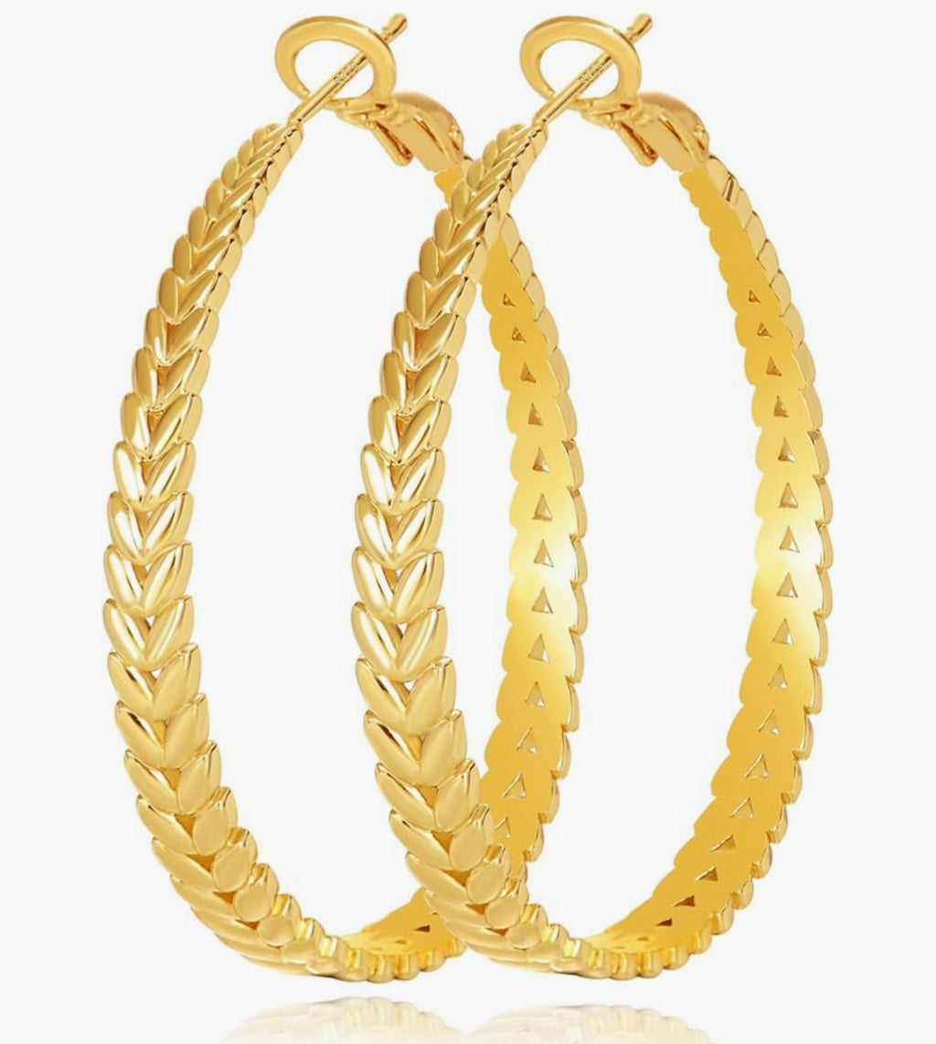BRAIDED ICON HOOP EARRINGS