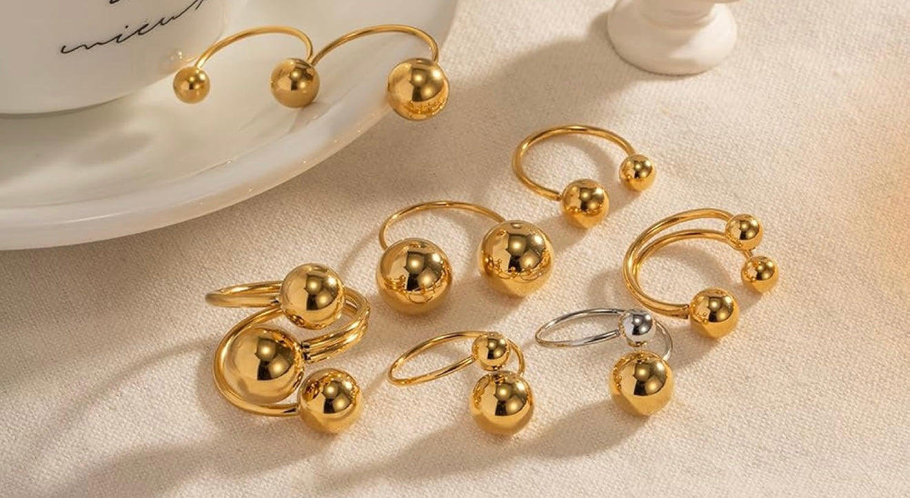 GOLDEN ORBIT DOUBLE BAR RING