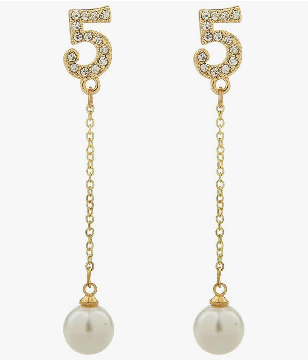 No. 5 PEARL DROP EARRINGS