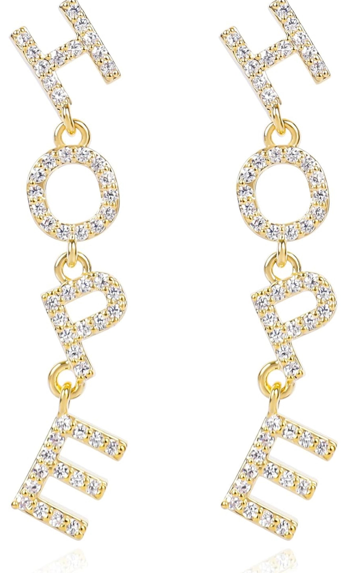 HOPE Letter Drop Earrings