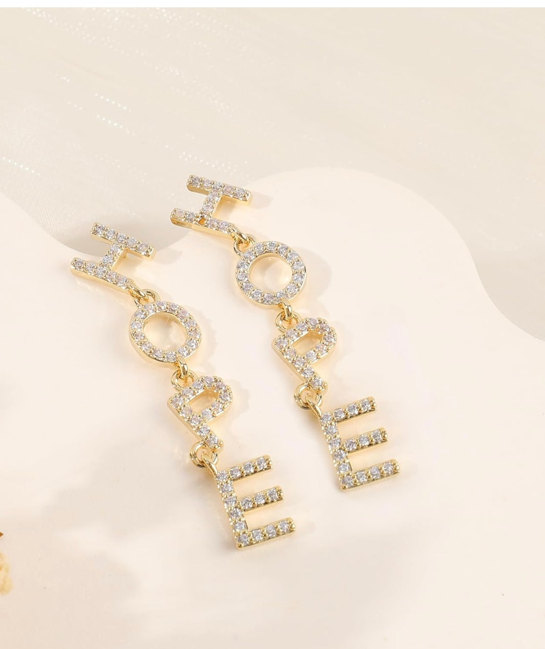 HOPE Letter Drop Earrings