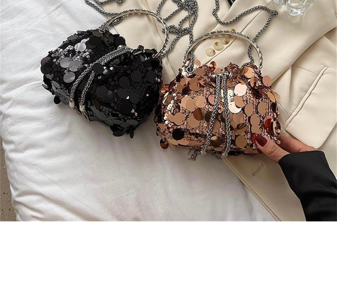 1-PAILLETTE CROSSBODY/CLUTCH HAND BAG