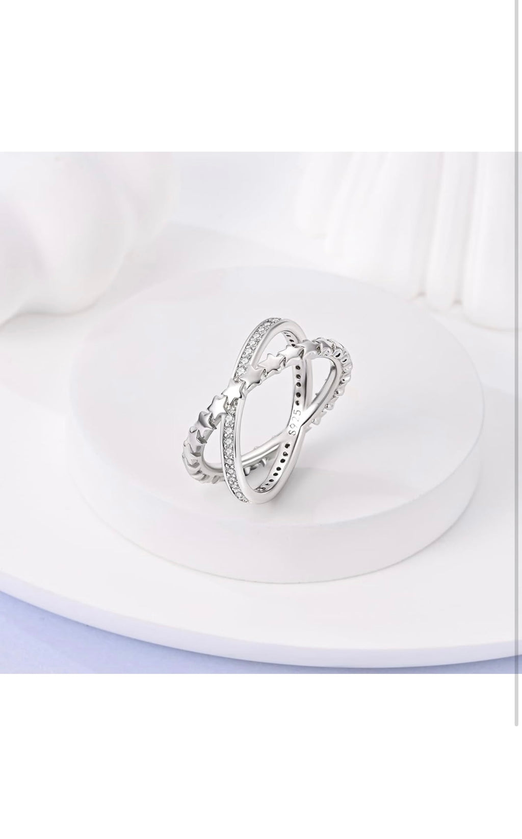 1-ORBITING STARS STERLING SILVER RING