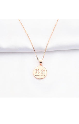 11:11 MAKE A WISH MEDALLION NECKLACE
