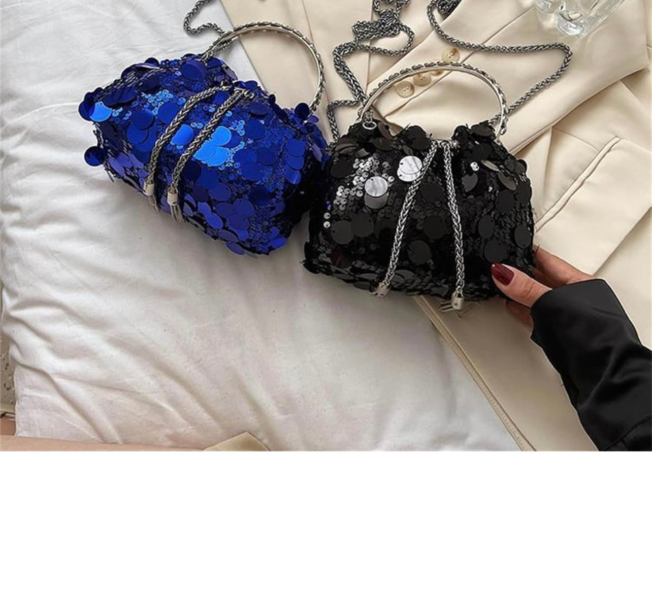 1-PAILLETTE CROSSBODY/CLUTCH HAND BAG