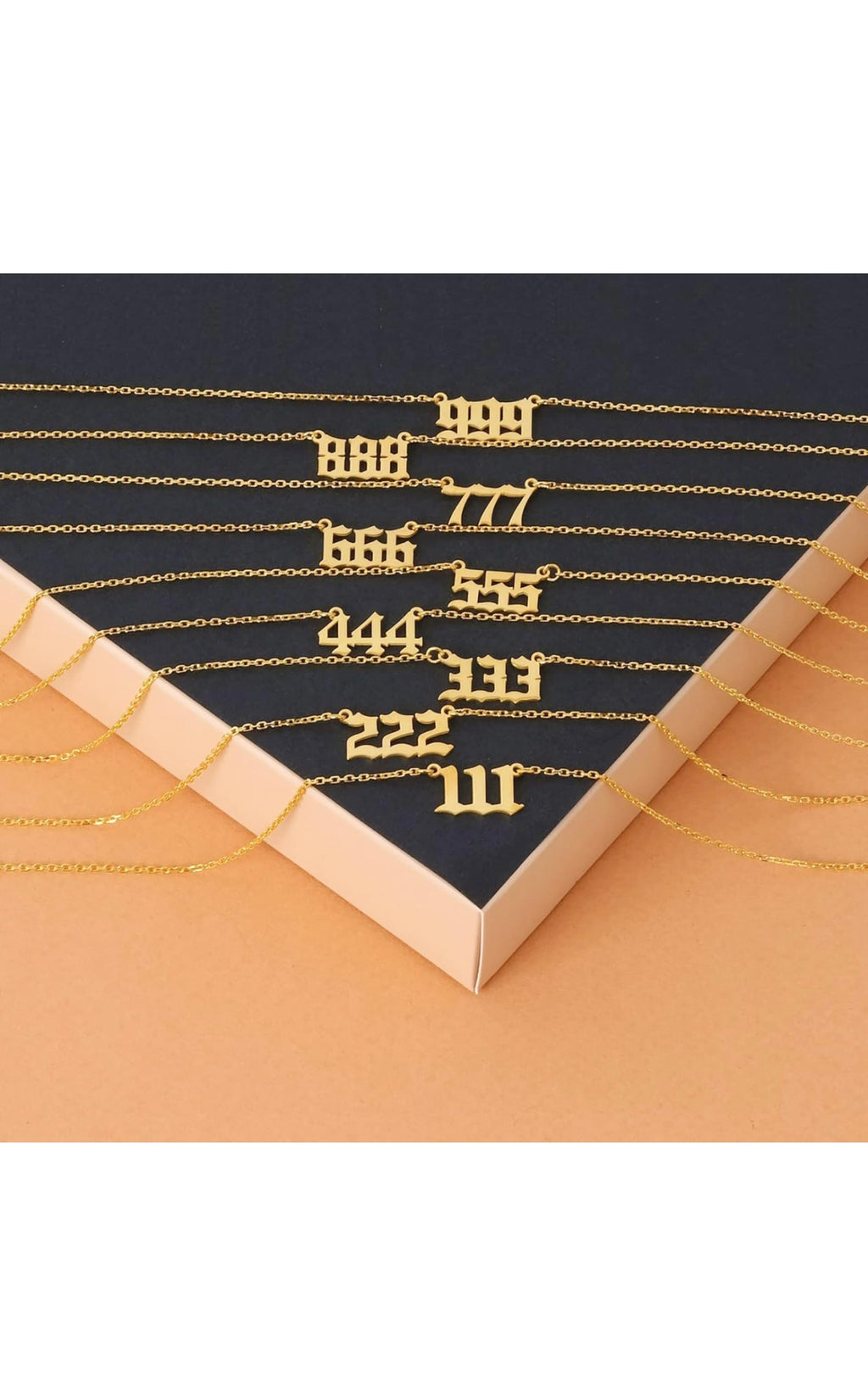 200-CLASSIC CUT OUT ANGEL NUMBER NECKLACE