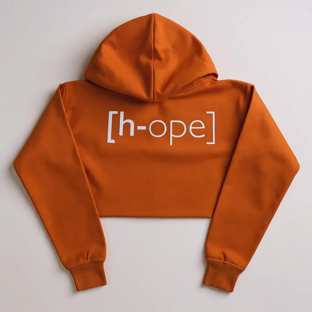 HOPE CROPPED RAW HEM HOODIE-CARNELIAN