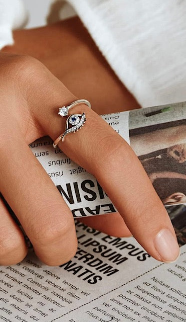 9-EVIL EYE STERLING SILVER RING
