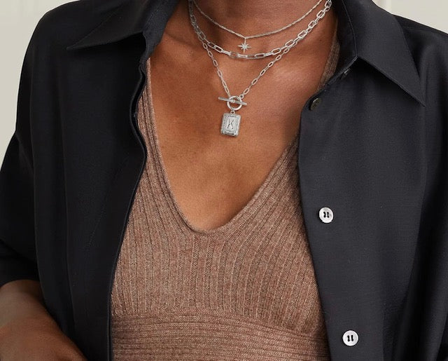 200-3 STRAND INITIAL NECKLACE