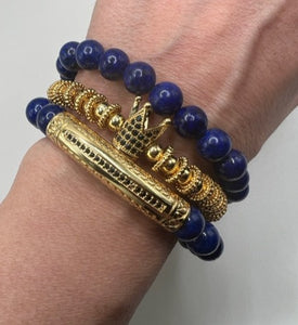 700-HEALING CRYSTAL BRACELET SET-LUXURY LAPIS LAZULI
