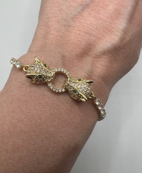 100-THE DOUBLE HEADED PANTHER PROTECTION BRACELET