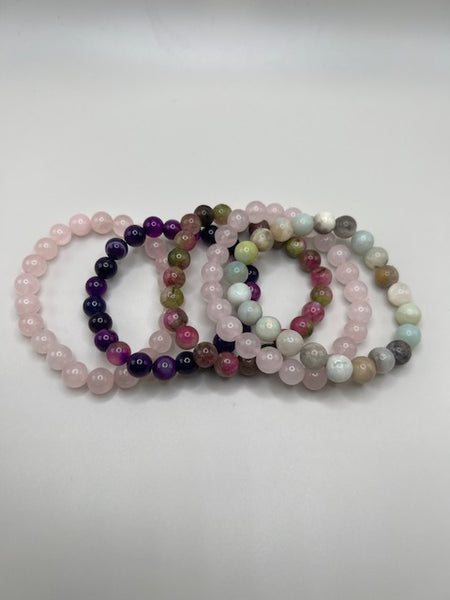 1-LOVE STARTS WITH ME-SET OF 5 HEALING CRYSTAL BRACELETS