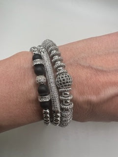 800-ONYX & SILVER ROYAL MOTIVATION BRACELET SET