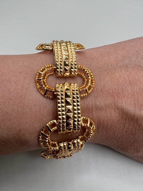 400-THE 24K GOLD FILLED MICRO STUD LINK BRACELET