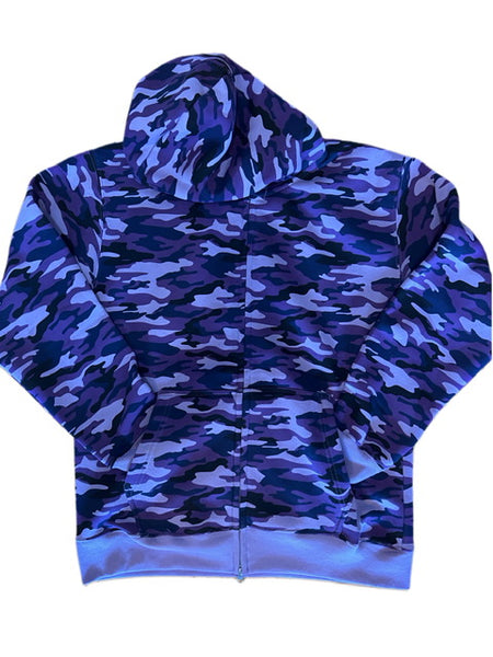 1-VIBES ALL THE WAY ZIP UP HOODIE -AMETHYST CAMO