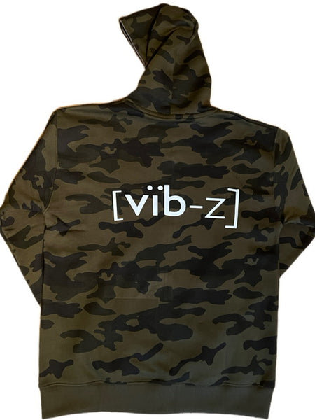 100-BY ARZO VIBES ALL THE WAY ZIP UP HOODIE -ARMY CAMO