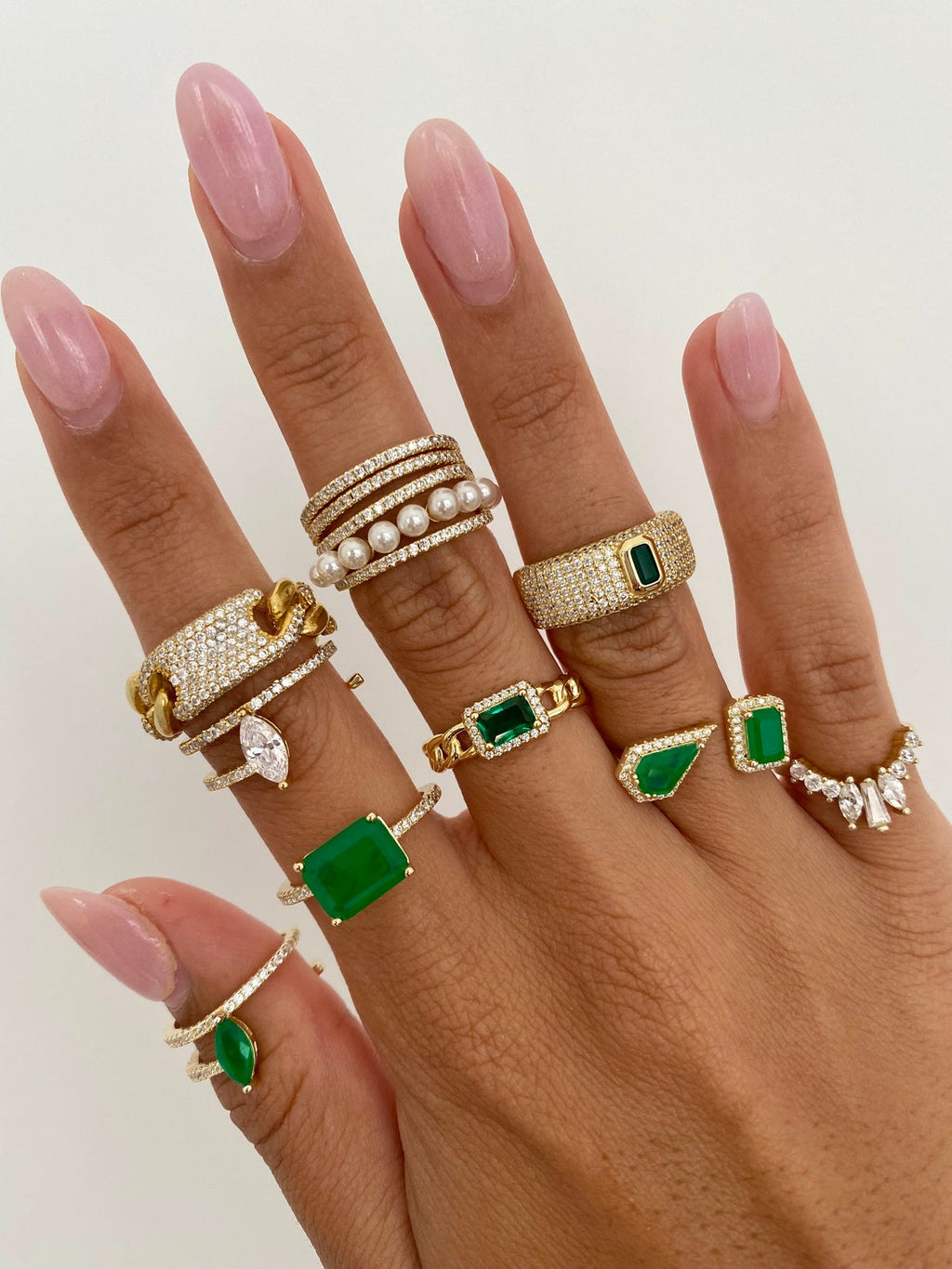 1000-EMERALD 14K GOLD FILLED OPEN RING
