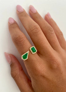 1000-EMERALD 14K GOLD FILLED OPEN RING