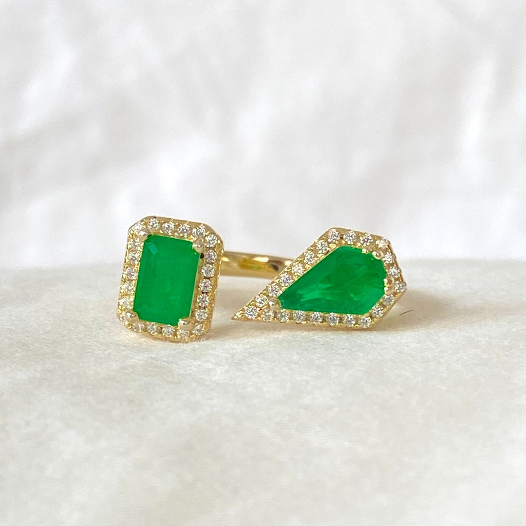 1000-EMERALD 14K GOLD FILLED OPEN RING