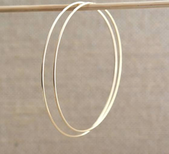 700-THE PERFECT 18k GOLD FILLED ENDLESS HOOP EARRINGS