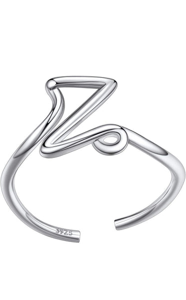 900-STERLING INITIAL RING A-Z