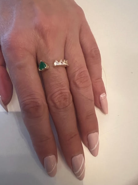 900-EMERALD STACKABLE RINGS-2 STYLES-SOLD SEPARATELY