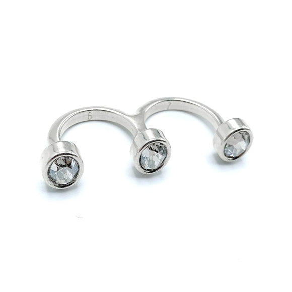 800-THE ARZO 'BOSS LADY' DOUBLE BAR STERLING SILVER RING