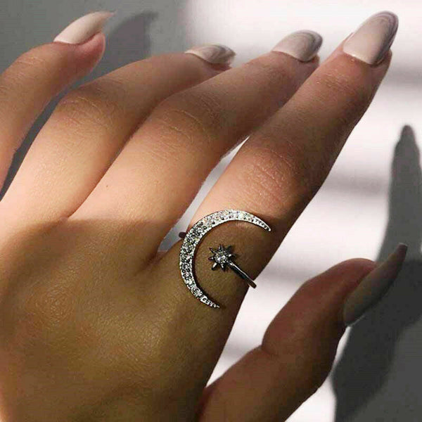 200-MOON STERLING SILVER RING